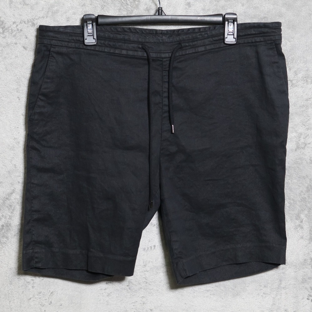 James Perse Shorts Mens 4 XL Black Linen Drawstring Casual Preppy 8 in Inseam